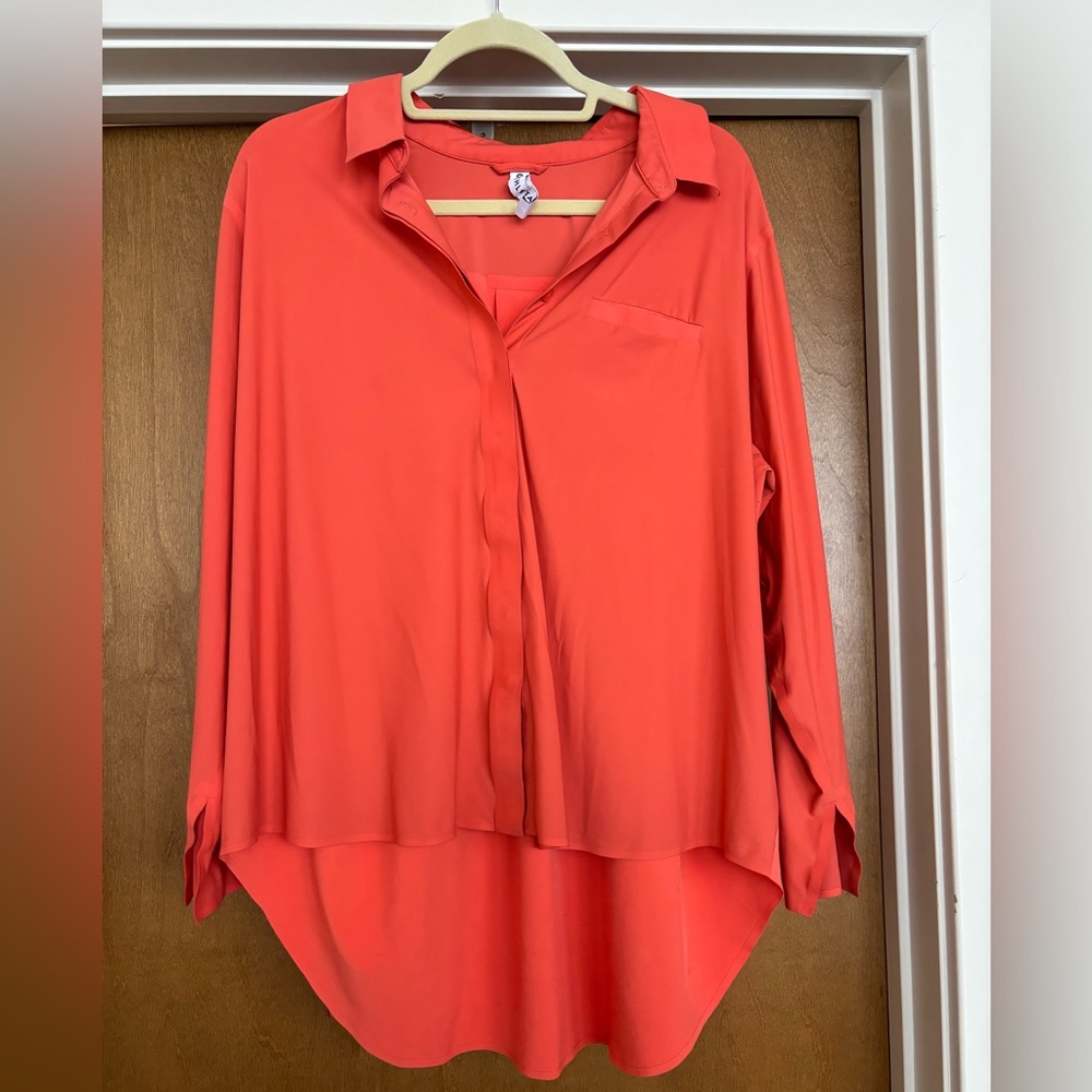 Athleta Urbanite Button Down Shirt. Size 1X. Orange.